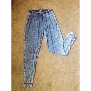 Acid Wash Drawstring Pants